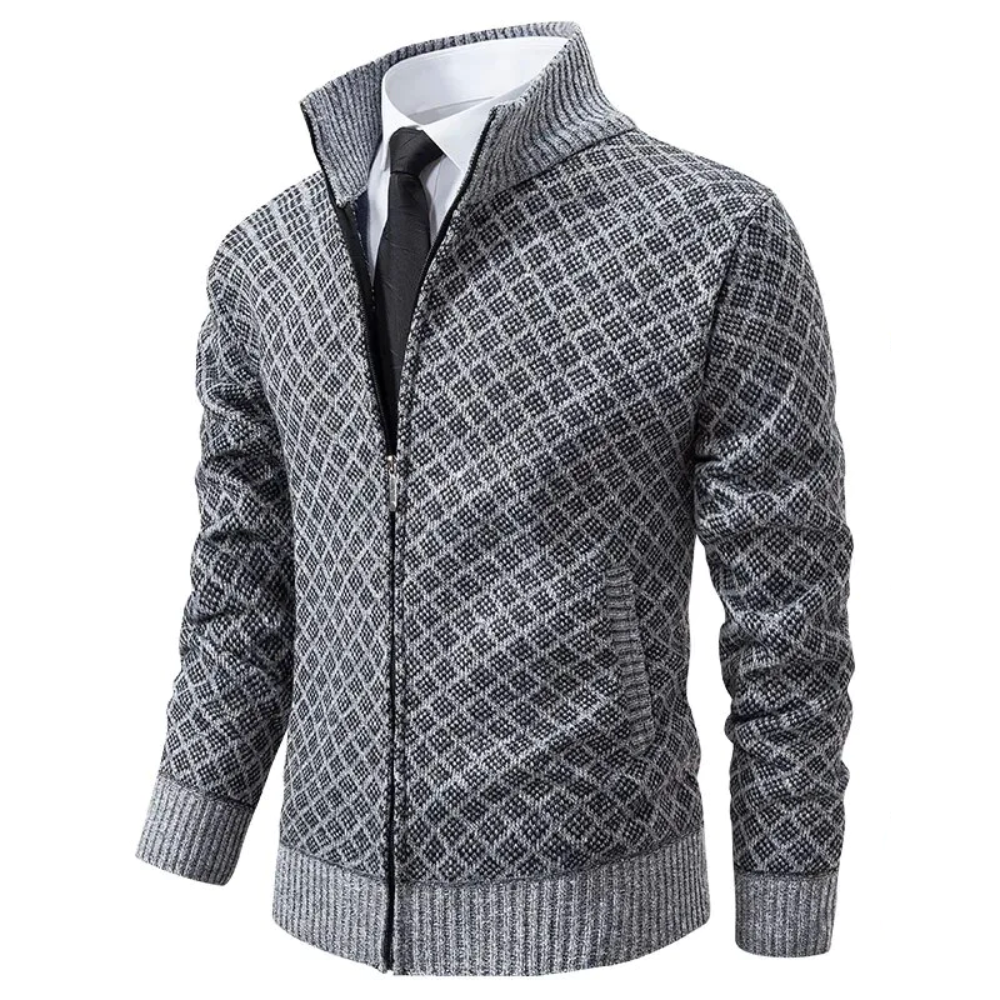 Pull Zippé Tendance et Confortable | Style Moderne avec Motif Géométrique