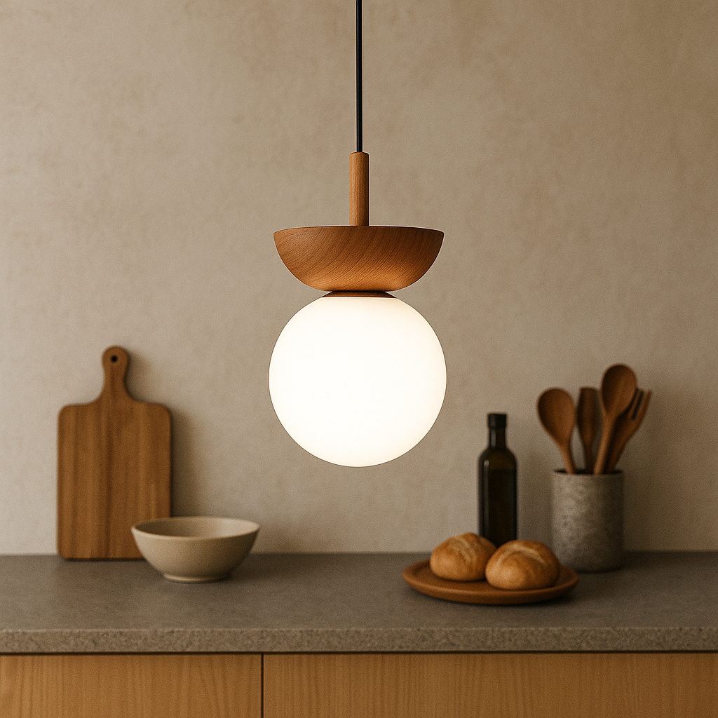 Lampe Suspendue Japandi en Bois | Design Minimaliste et Éclairage Chaleureux