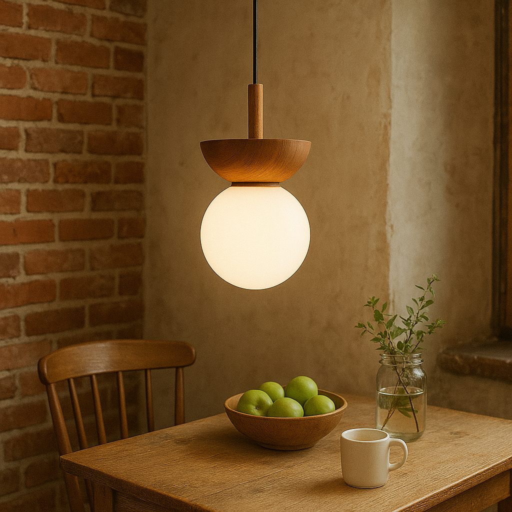 Lampe Suspendue Japandi en Bois | Design Minimaliste et Éclairage Chaleureux