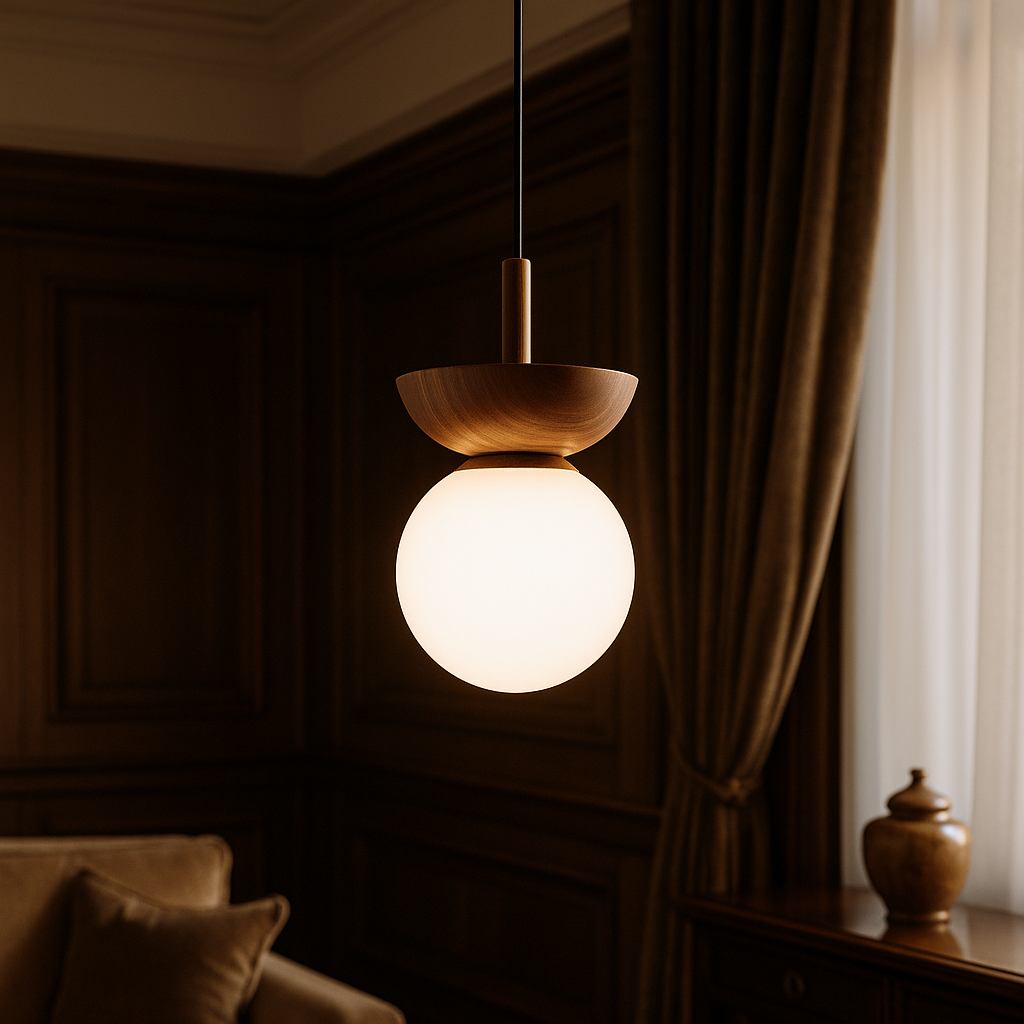 Lampe Suspendue Japandi en Bois | Design Minimaliste et Éclairage Chaleureux