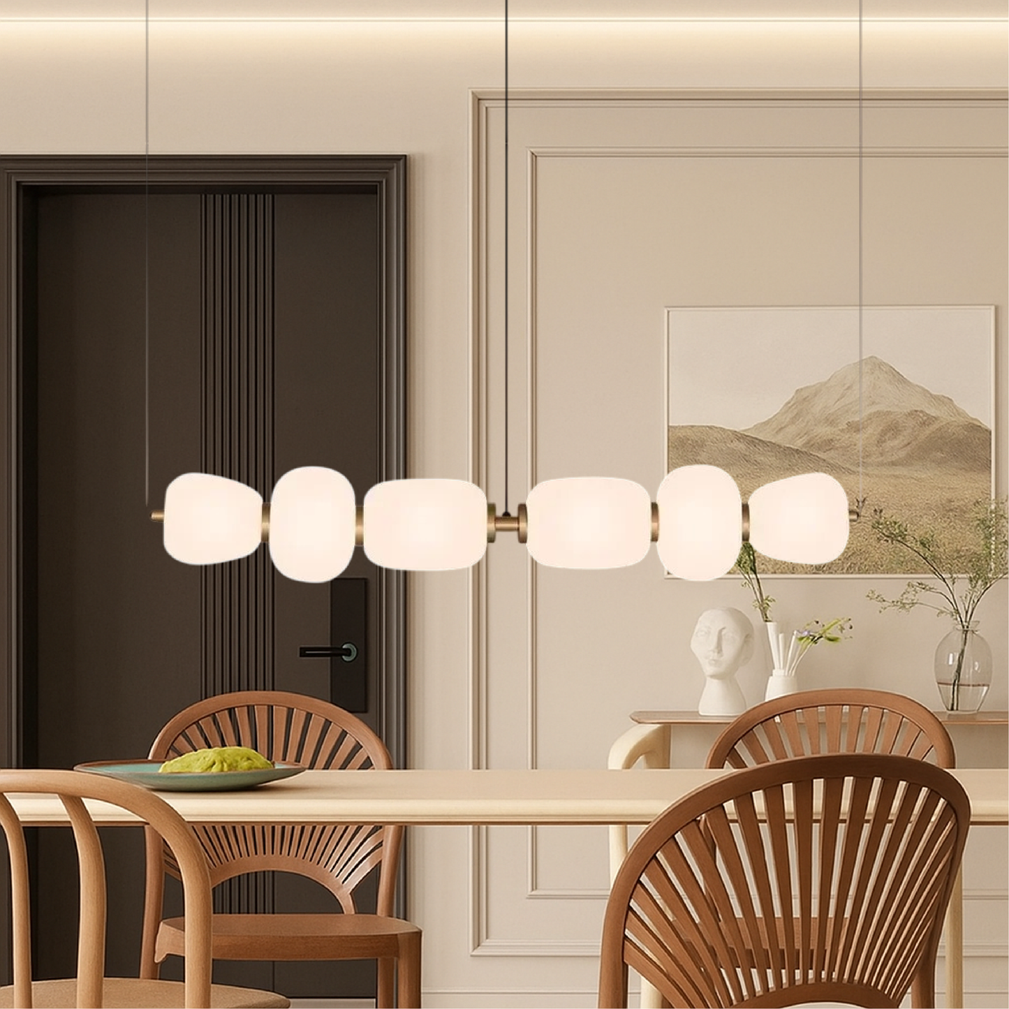 Lampe Suspendue en Verre Blanc | Design Minimaliste et Éclairage Chaleureux