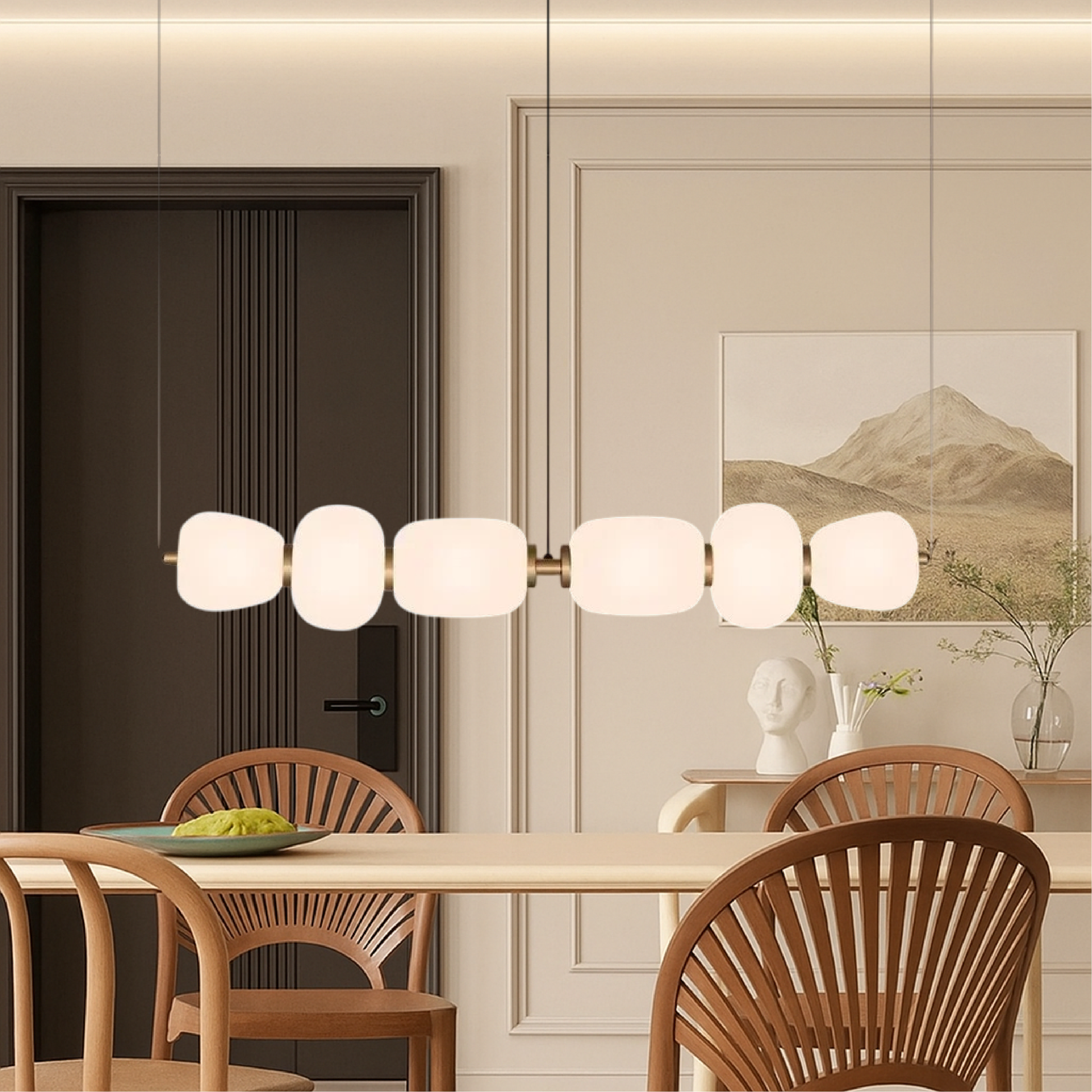 Lampe Suspendue en Verre Blanc | Design Minimaliste et Éclairage Chaleureux