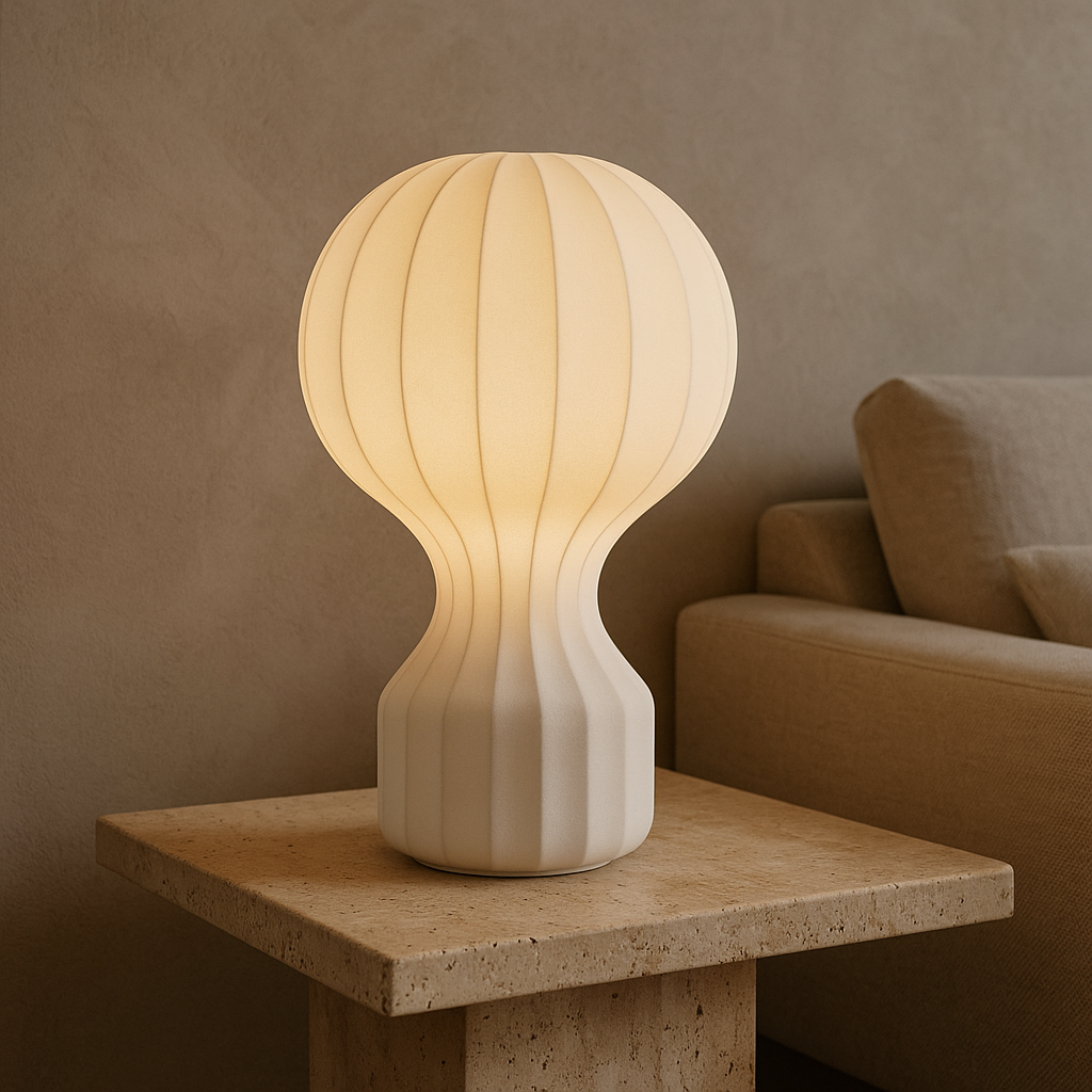 Lampe de Table Wabi Sabi en Soie | Design Minimaliste et Élégant