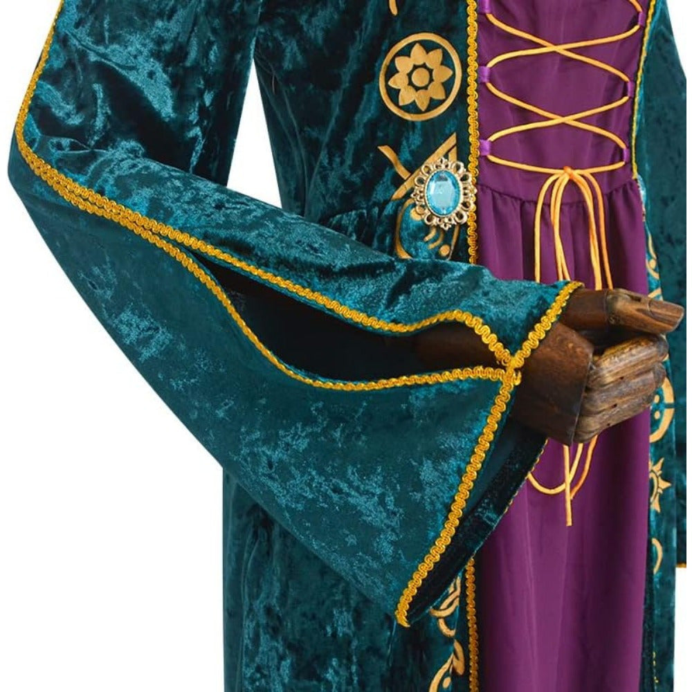 Robe de Sorcière en Velours | Maxi à Manches Longues et Lacets