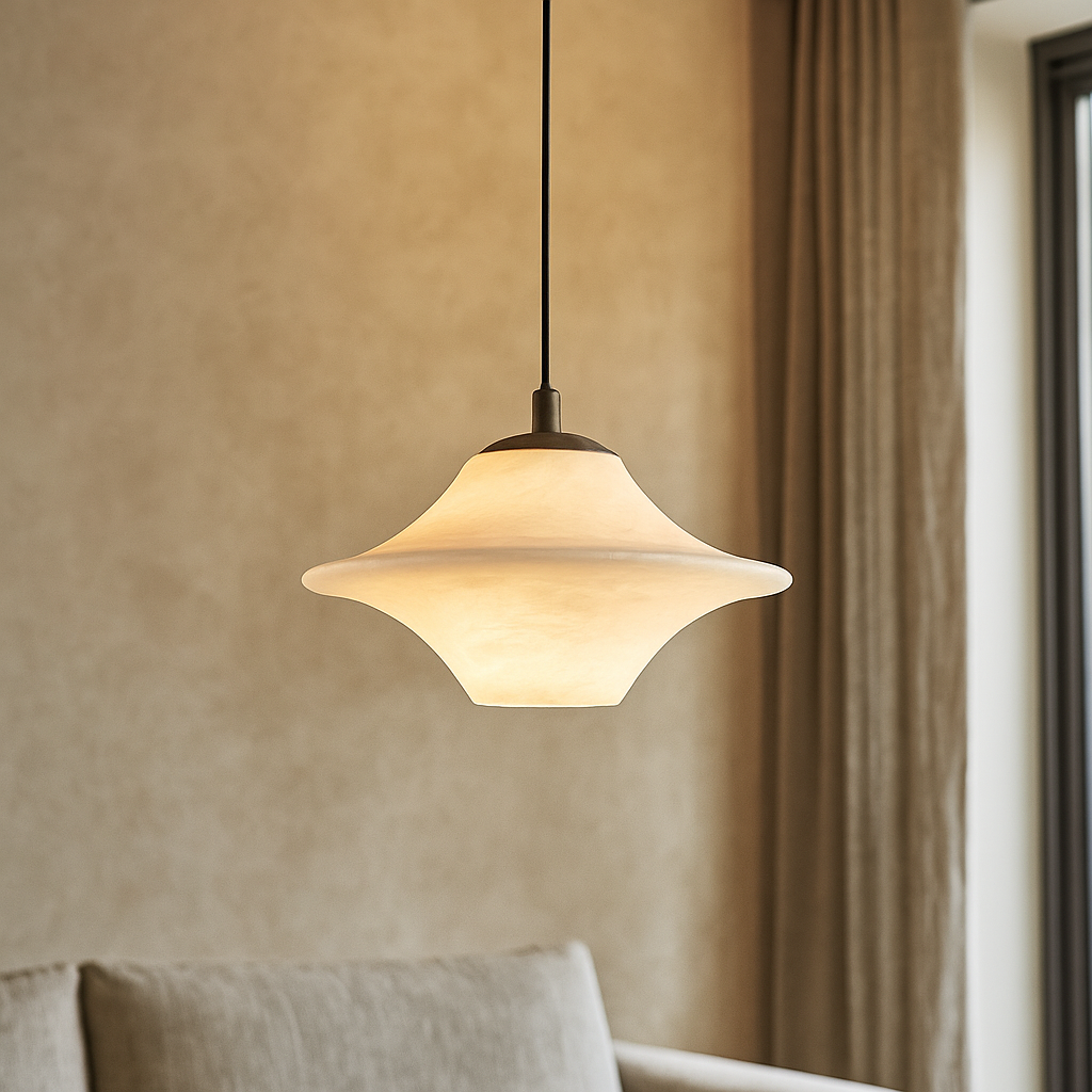 Suspension en Marbre Naturel | Élégance Contemporaine et Atmosphère Chaleureuse
