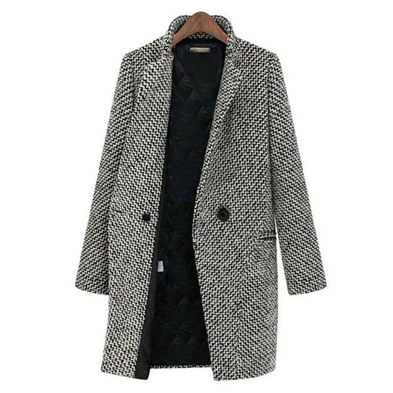 Manteau d'Hiver en Pied-de-Poule | Élégance Classique et Confort Optimal