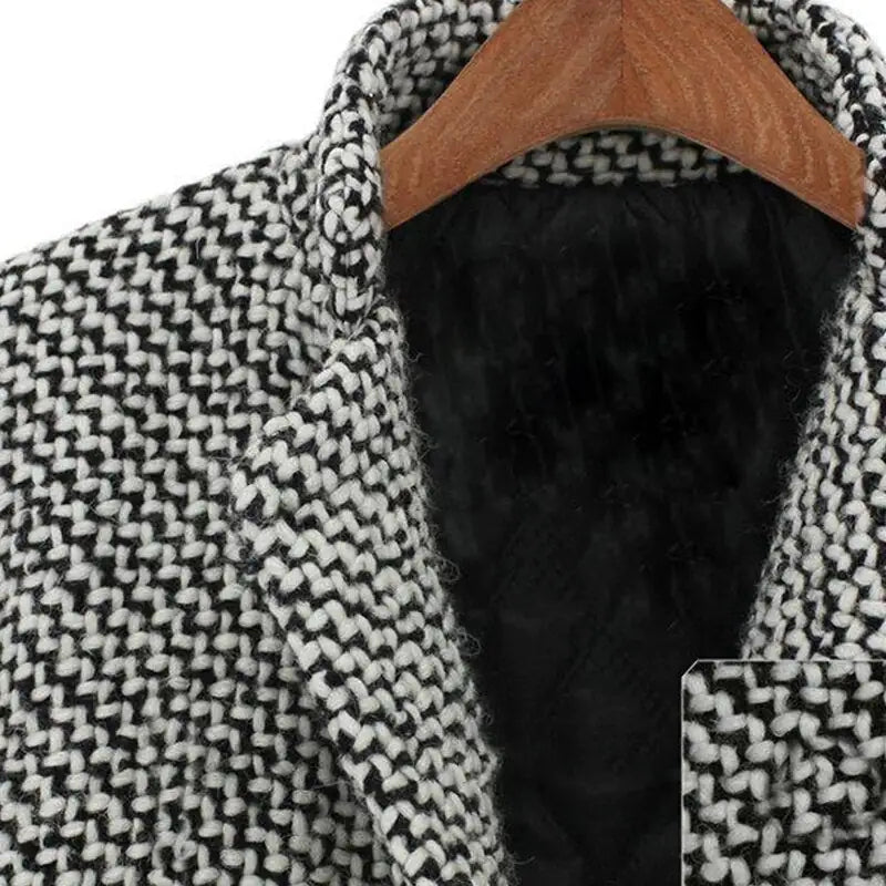 Manteau d'Hiver en Pied-de-Poule | Élégance Classique et Confort Optimal