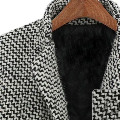 Manteau d'Hiver en Pied-de-Poule | Élégance Classique et Confort Optimal