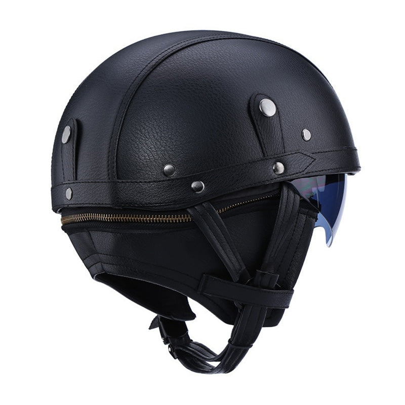 Casque de Moto Vintage ABS | Lentille Rétractable et Sécurité Optimale