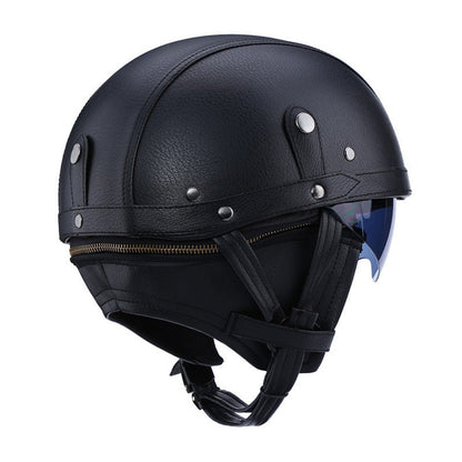 Casque de Moto Vintage ABS | Lentille Rétractable et Sécurité Optimale