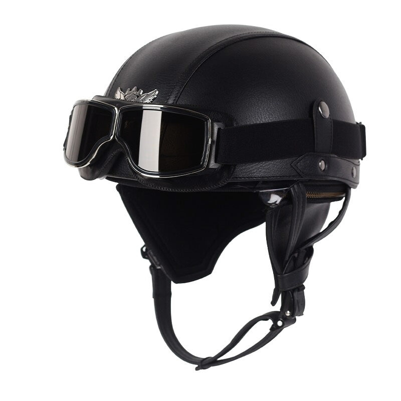 Casque de Moto Vintage ABS | Lentille Rétractable et Sécurité Optimale