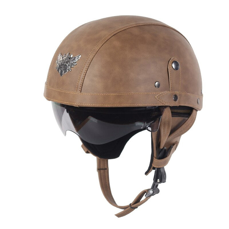 Casque de Moto Vintage ABS | Lentille Rétractable et Sécurité Optimale