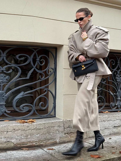 Manteau Trench Court Vintage Femme | Élégance et Confort au Quotidien