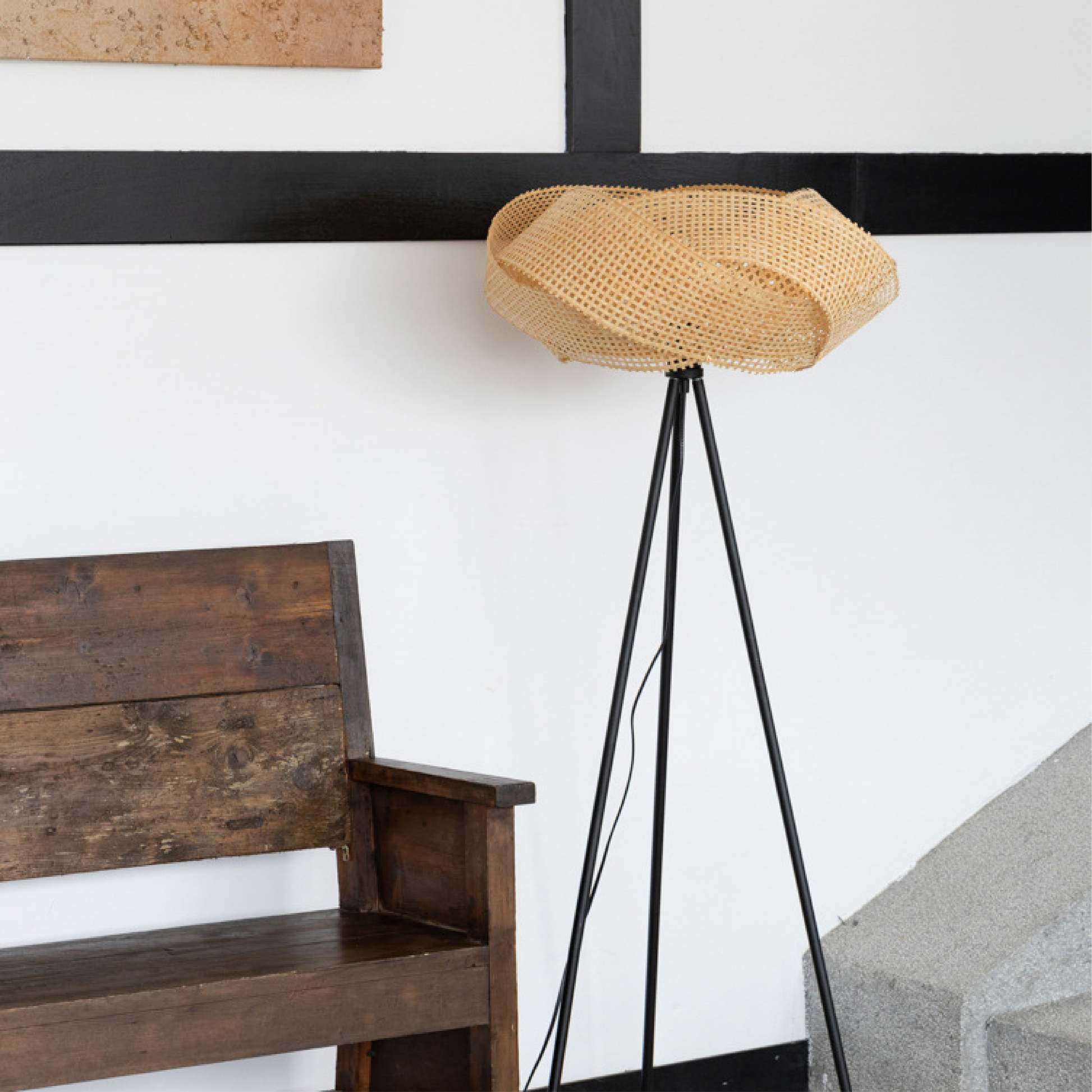 Lampe de Sol en Bambou | Design Contemporain et Éclairage Doux