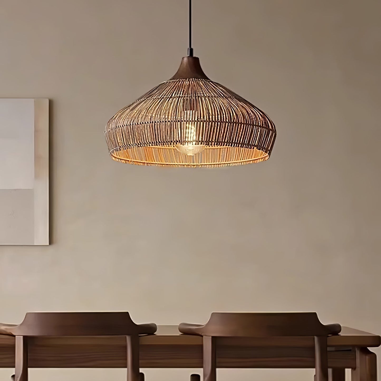 Lampe Suspendue en Rotin Tressé | Éclairage Bohémien pour Intérieurs Chaleureux