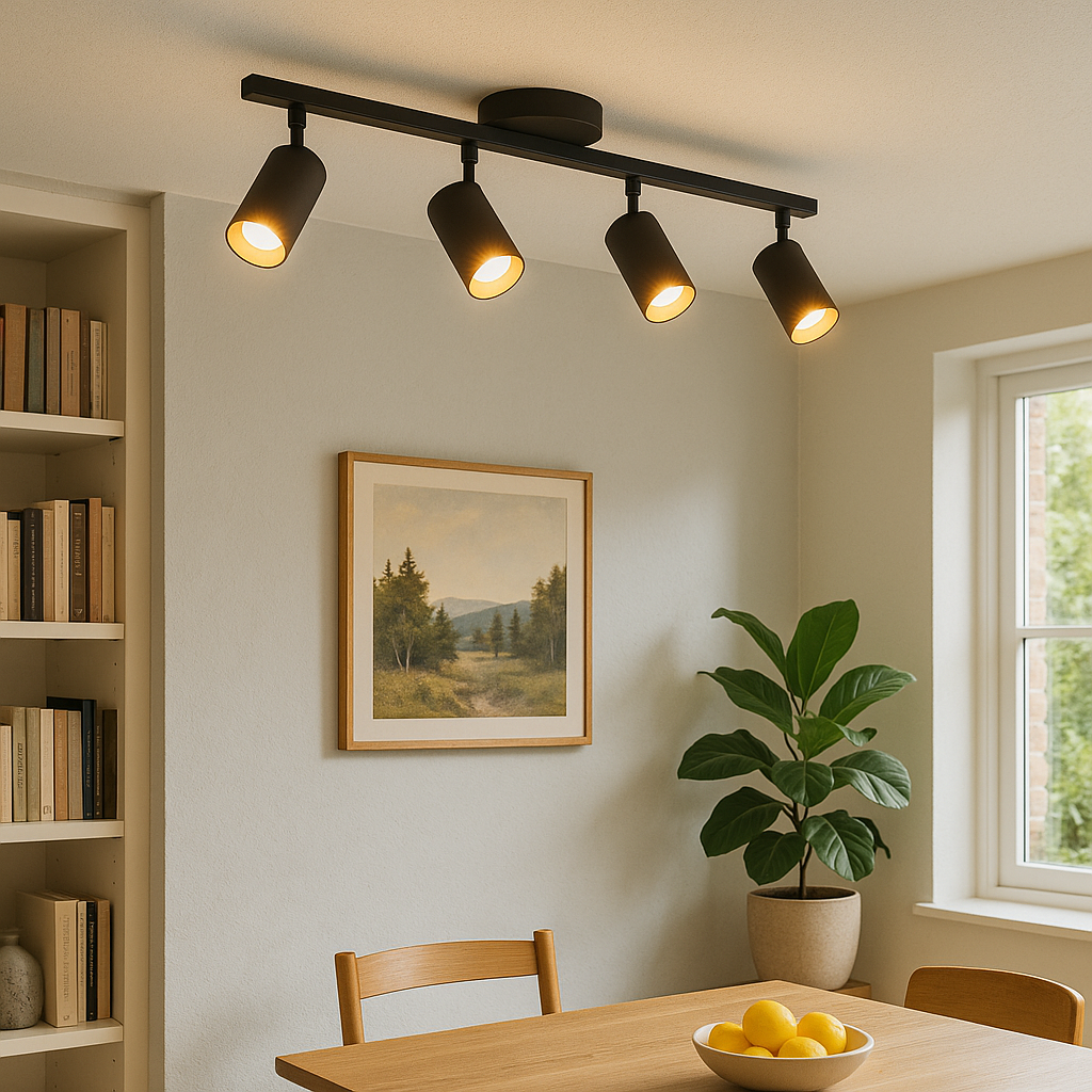 Lampe de Plafond Moderne à 4 Têtes | Élégance Contemporaine et Atmosphère Chaleureuse