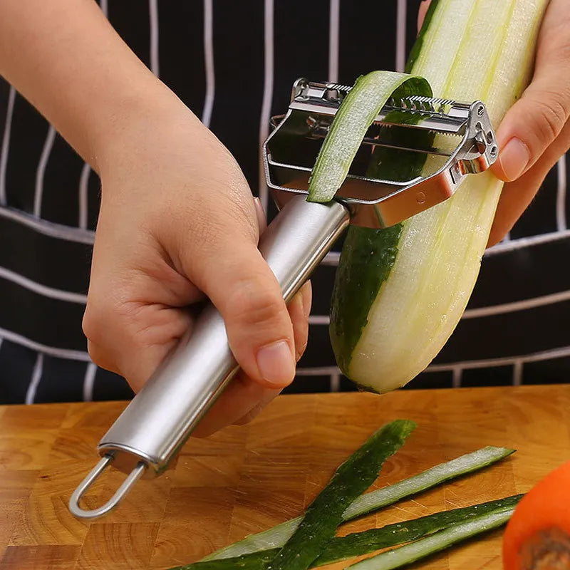 Éplucheur de Légumes en Acier Inoxydable | Prise Ergonomique et Facile à Nettoyer