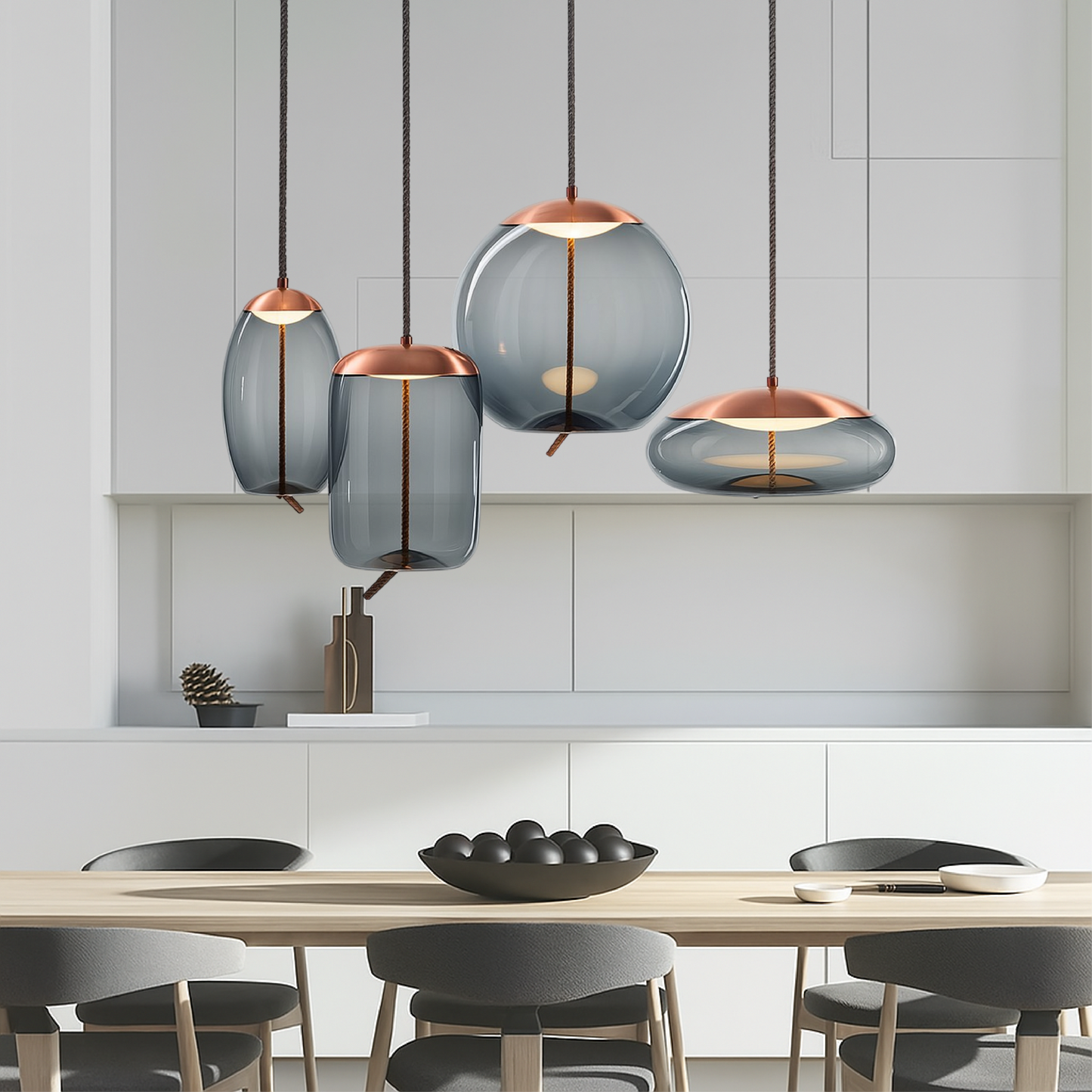 Lampe Suspendue en Or Rose | Élégance et Style Contemporain
