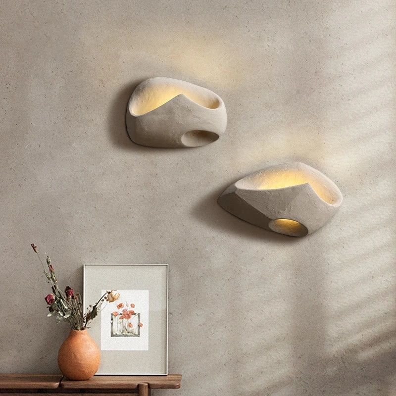 Applique Murale en Béton Wabi-Sabi | Lumière LED Douce pour Ambiance Apaisante