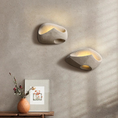 Applique Murale en Béton Wabi-Sabi | Lumière LED Douce pour Ambiance Apaisante