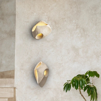 Applique Murale en Béton Wabi-Sabi | Lumière LED Douce pour Ambiance Apaisante