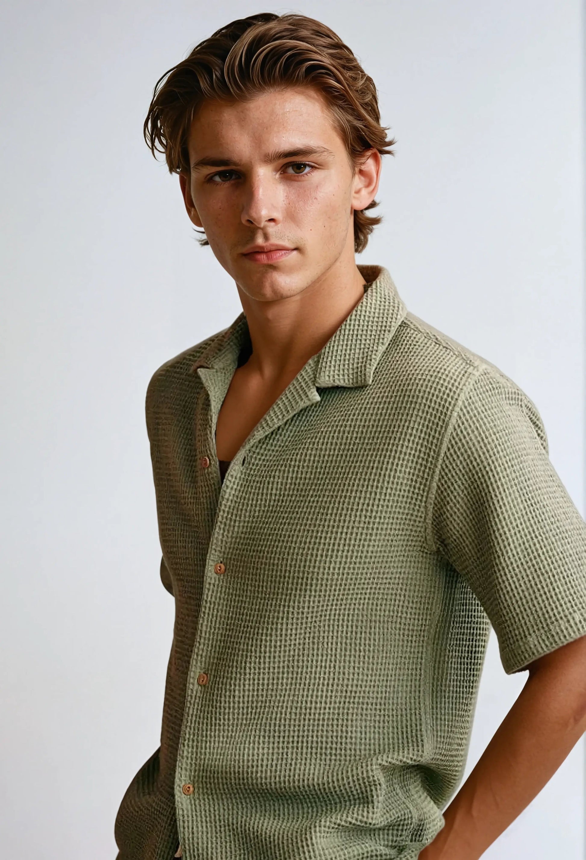 Chemise Olive Élégante pour Hommes | Confort et Style au Quotidien