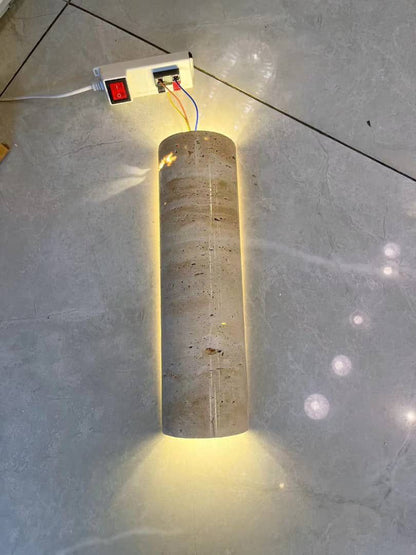 Lampe Murale en Travertin | Éclairage Chaud et Accueillant