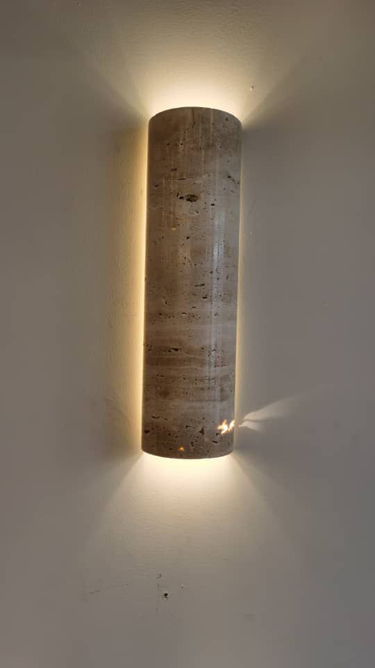 Lampe Murale en Travertin | Éclairage Chaud et Accueillant