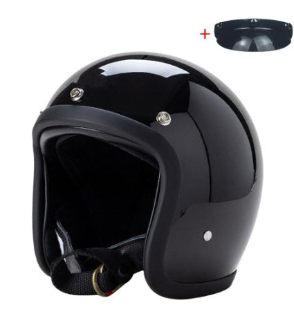 Casque de Moto Vintage Hommes | Sécurité DOT ECE en Fibre de Verre