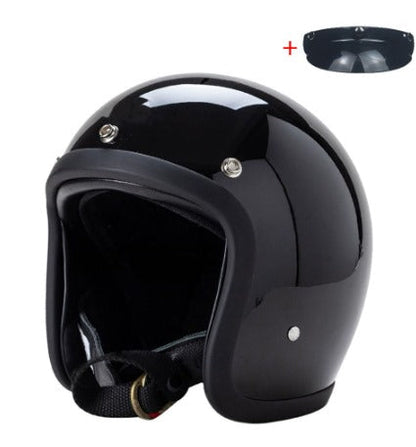 Casque de Moto Vintage Hommes | Sécurité DOT ECE en Fibre de Verre