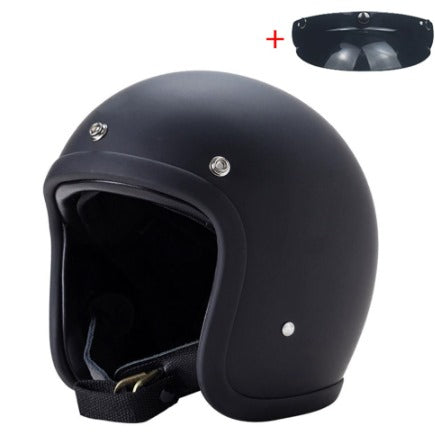 Casque de Moto Vintage Hommes | Sécurité DOT ECE en Fibre de Verre