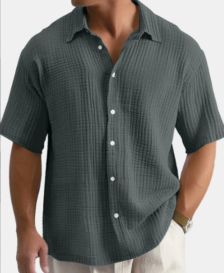 Chemise Waffle Olive pour Hommes | Élégance Décontractée et Confort Optimal