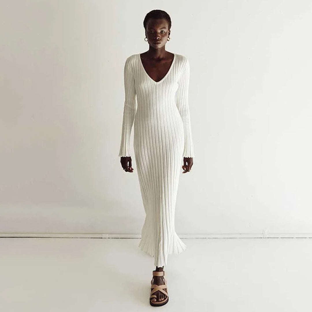 Robe Maxi Ajustable en Pierre | Élégance et Confort pour Femmes
