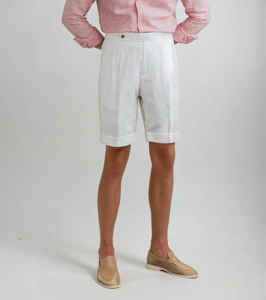 Shorts en Lin Blanc Chic | Élégance et Confort pour Été