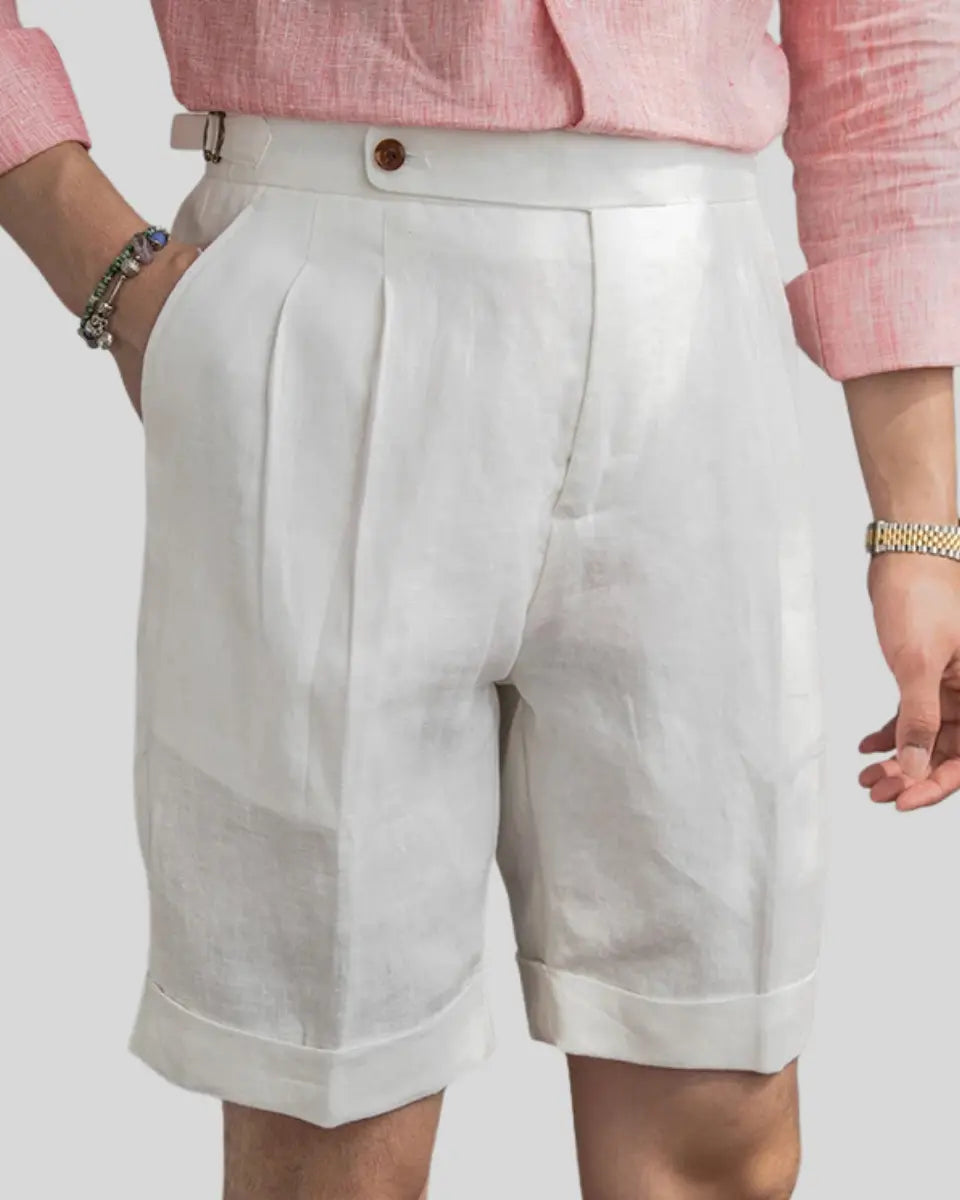 Shorts en Lin Blanc Chic | Élégance et Confort pour Été
