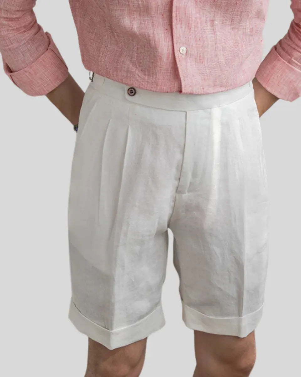 Shorts en Lin Blanc Chic | Élégance et Confort pour Été