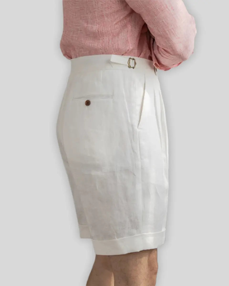 Shorts en Lin Blanc Chic | Élégance et Confort pour Été