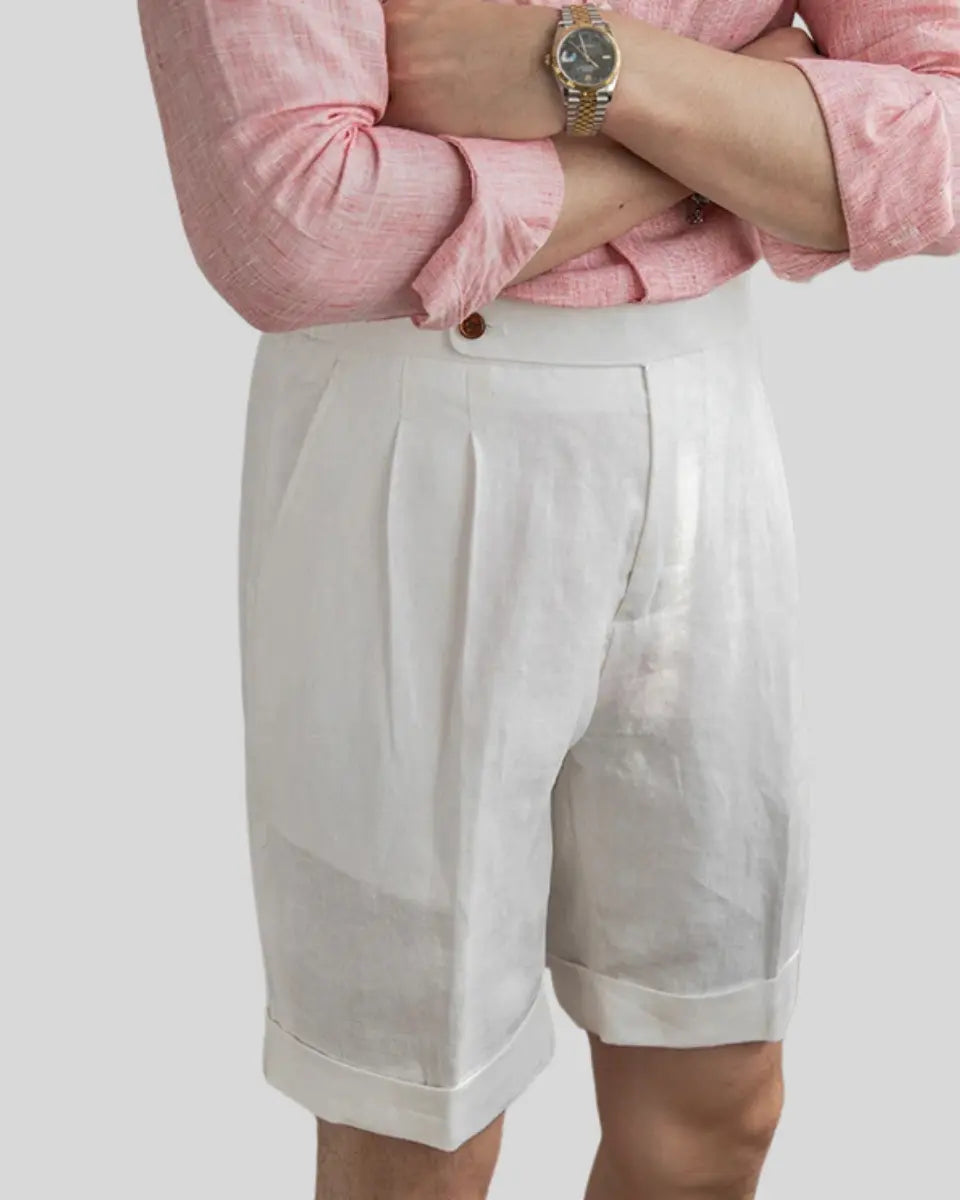 Shorts en Lin Blanc Chic | Élégance et Confort pour Été