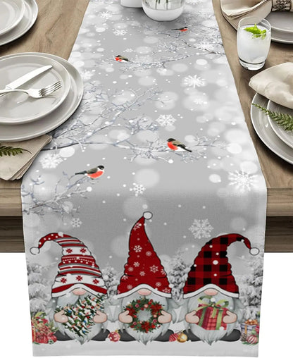 Chemin de Table de Noël | Design Flocon de Neige Élégant