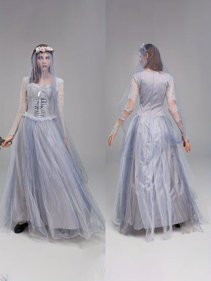 Robe de Mariée Gothique | Élégance Effrayante en Dentelle et Tulle
