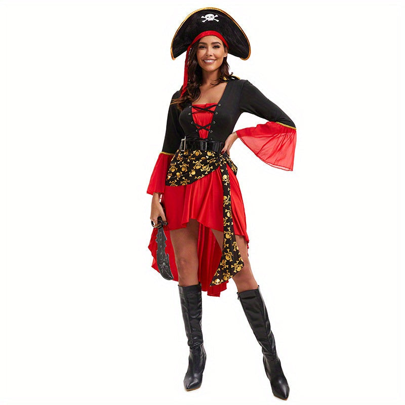 Robe de Pirate Femme Halloween | Manches Longues et Détails à Lacets