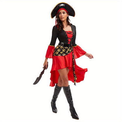 Robe de Pirate Femme Halloween | Manches Longues et Détails à Lacets