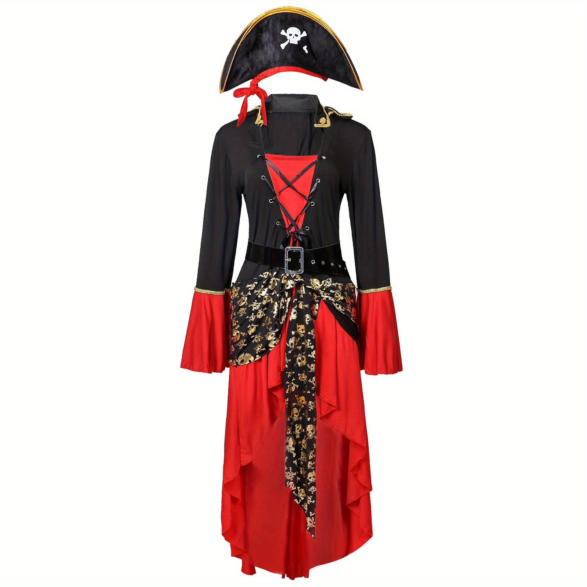 Robe de Pirate Femme Halloween | Manches Longues et Détails à Lacets