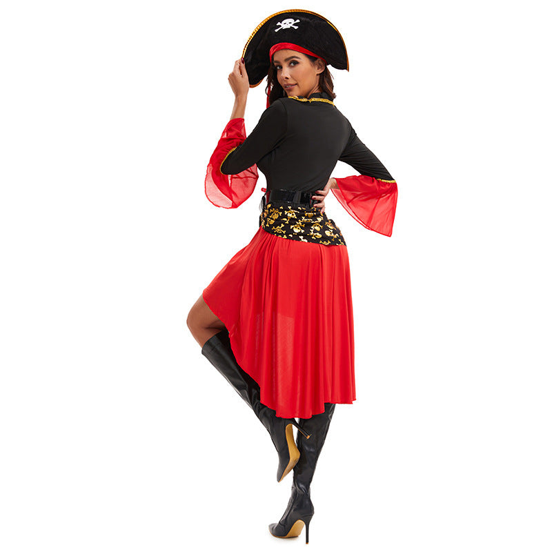 Robe de Pirate Femme Halloween | Manches Longues et Détails à Lacets