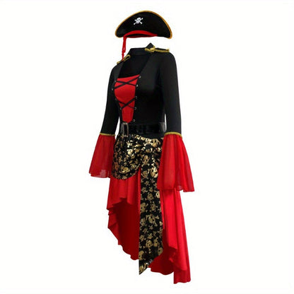 Robe de Pirate Femme Halloween | Manches Longues et Détails à Lacets