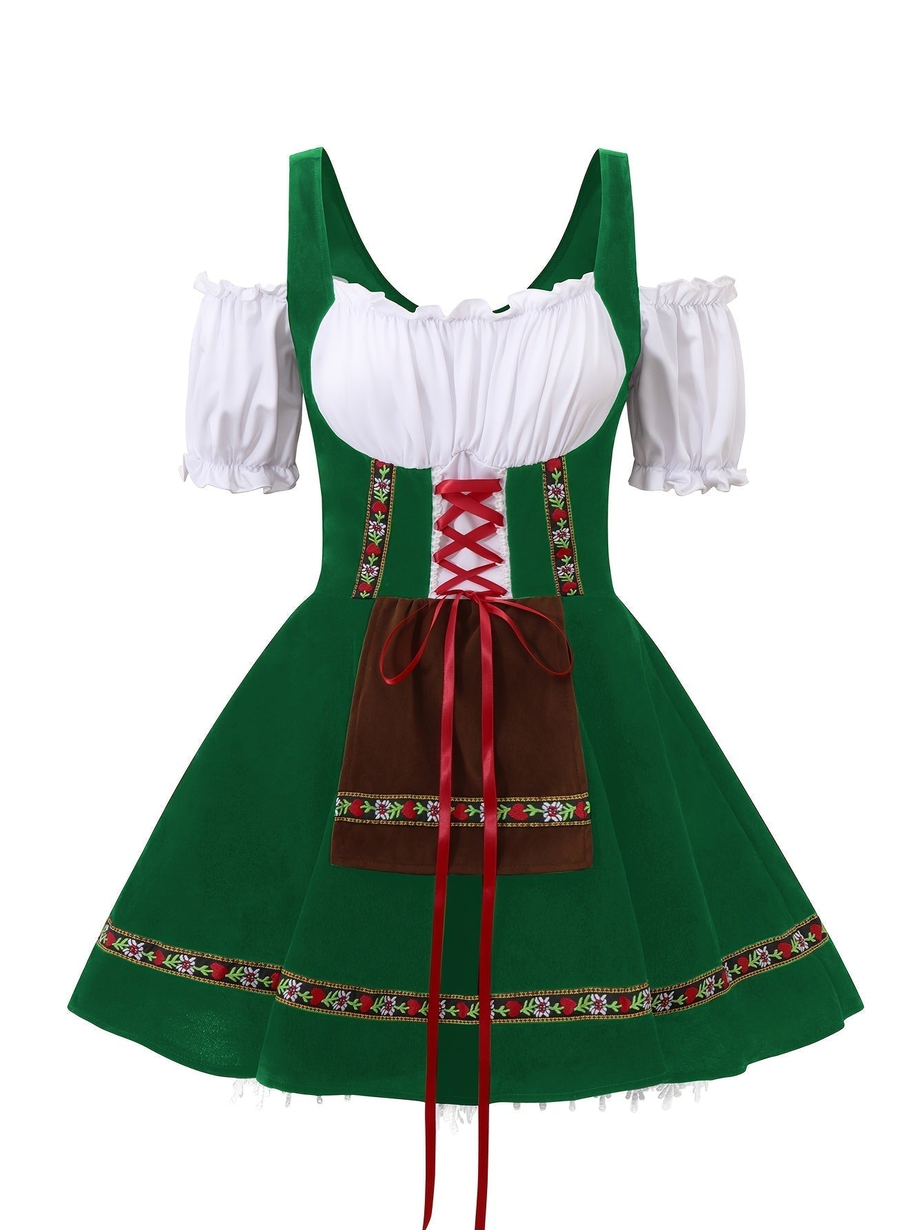 Robe de Costume Halloween Grande Taille | Élégance Bavaroise à Manches Bouffantes