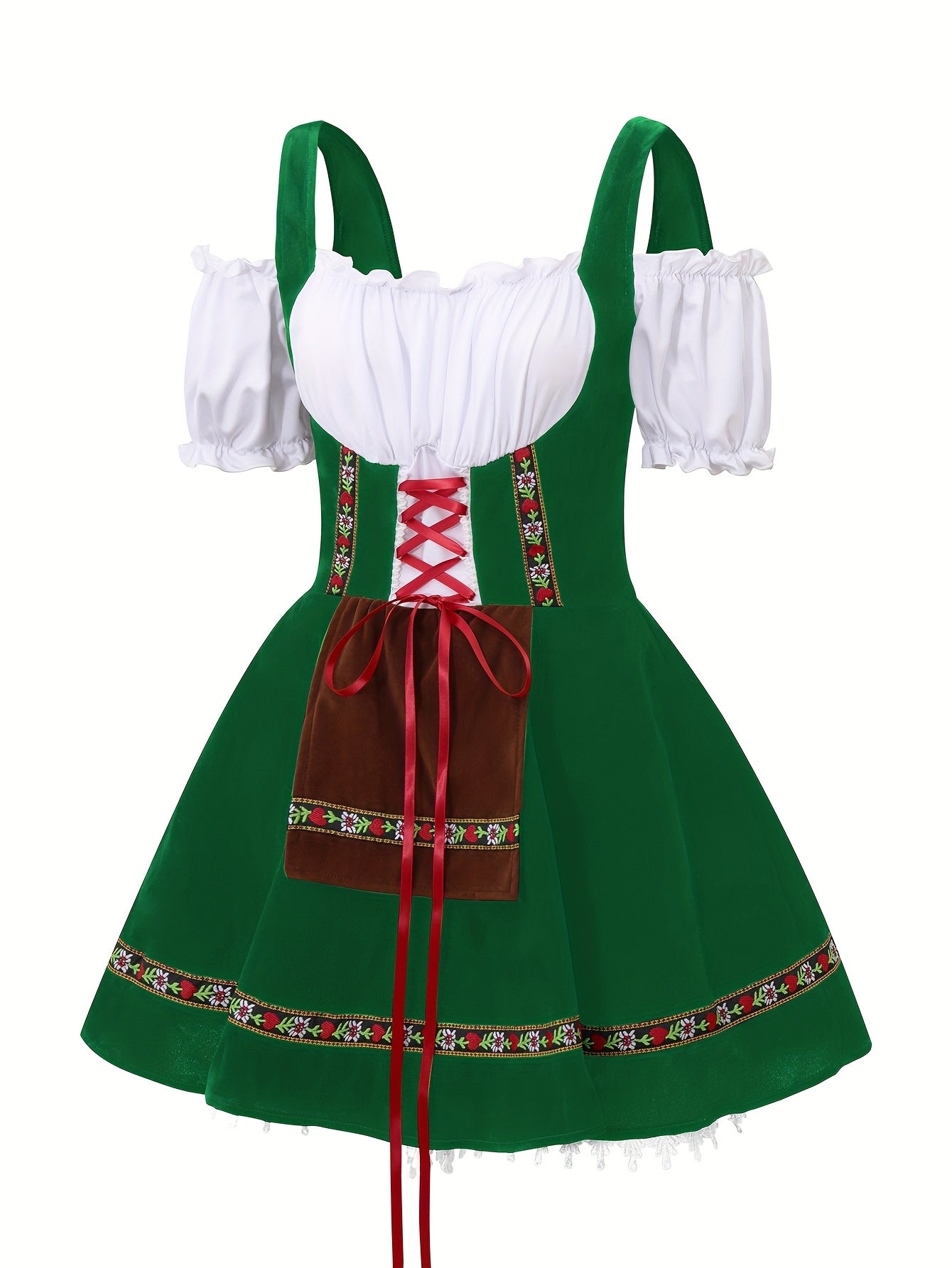 Robe de Costume Halloween Grande Taille | Élégance Bavaroise à Manches Bouffantes