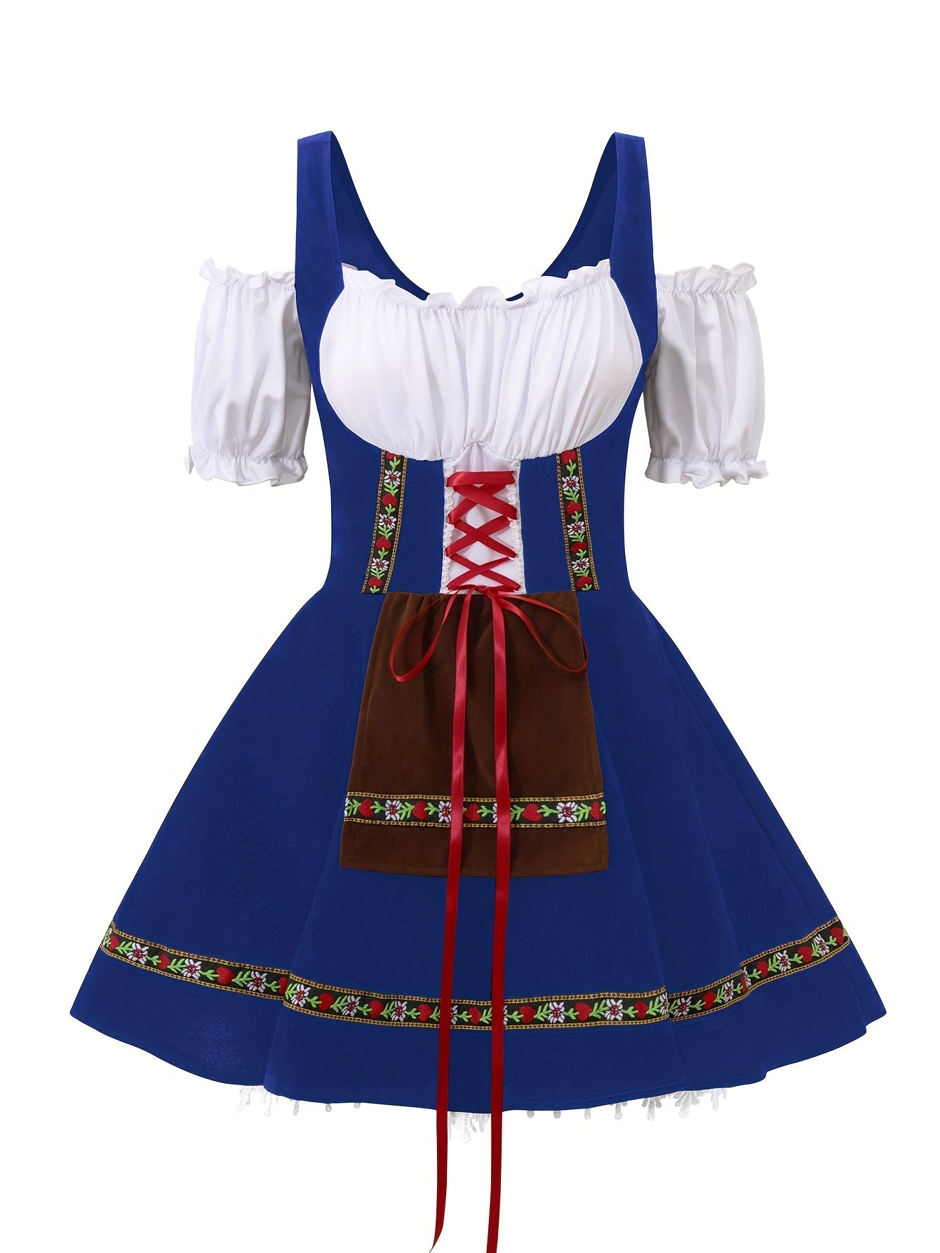 Robe de Costume Halloween Grande Taille | Élégance Bavaroise à Manches Bouffantes