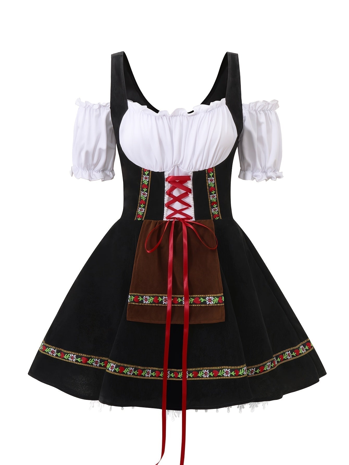 Robe de Costume Halloween Grande Taille | Élégance Bavaroise à Manches Bouffantes