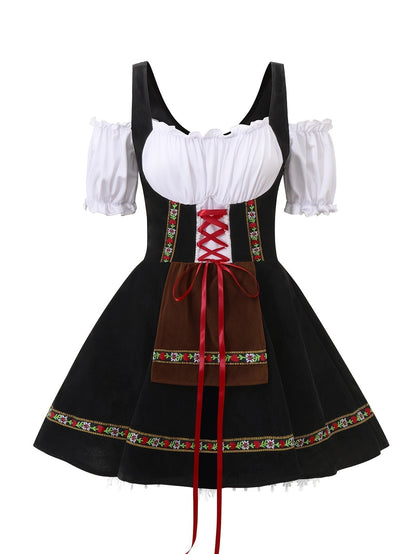 Robe de Costume Halloween Grande Taille | Élégance Bavaroise à Manches Bouffantes